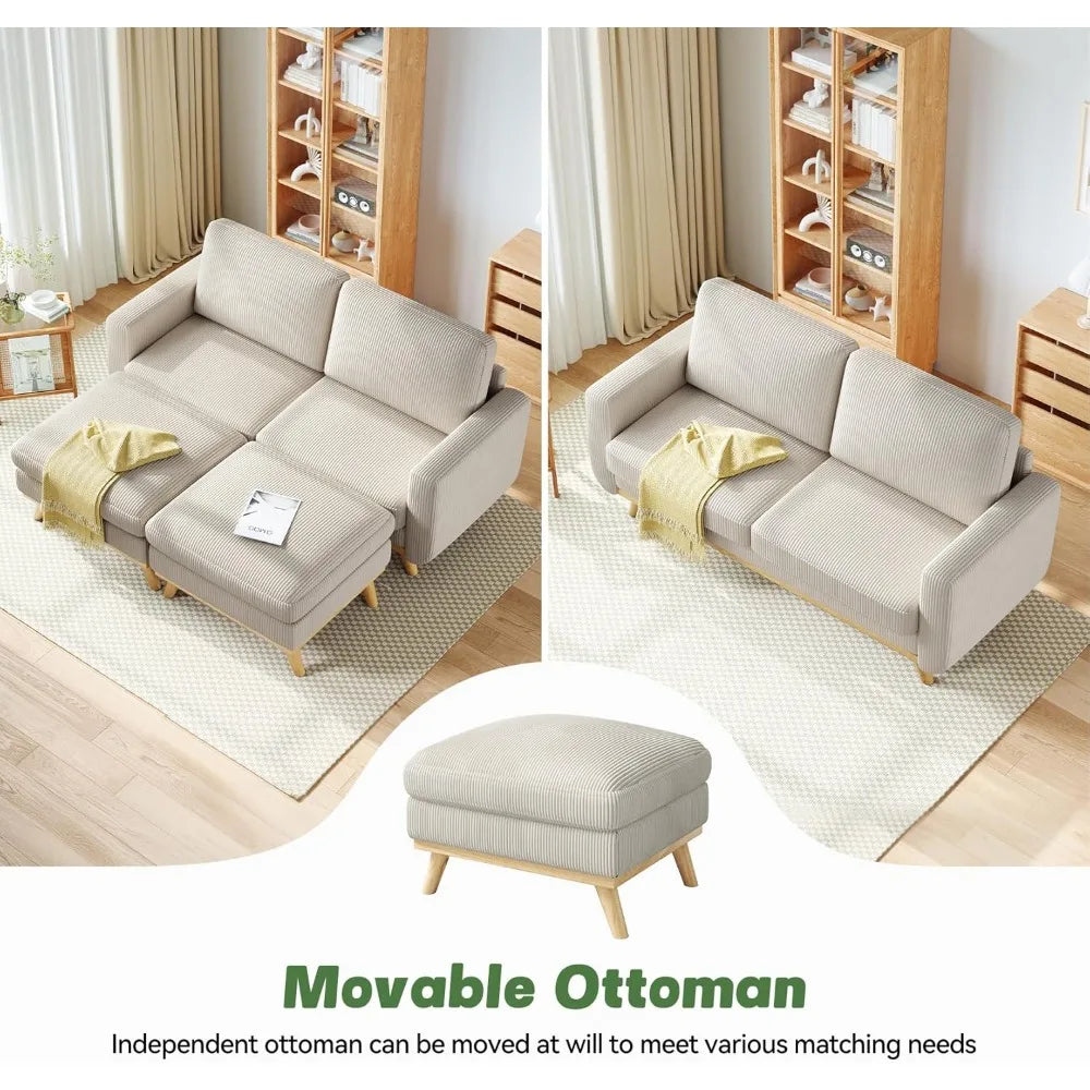 68" Loveseat w/Movable Ottoman