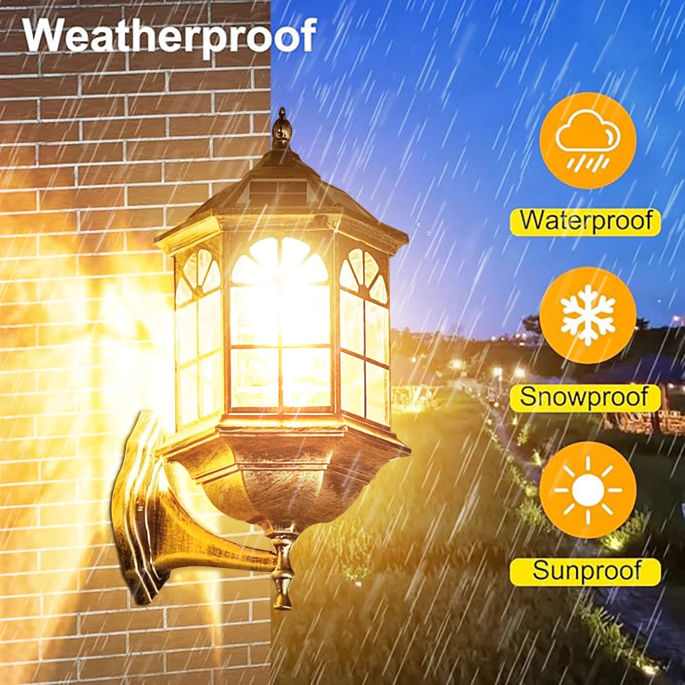 2 Retro Solar Wall Lamps LED