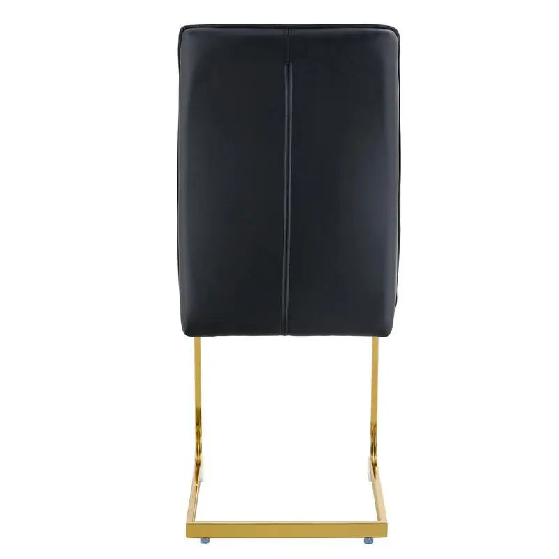 6 Black PU Leather Gold Metal Legs