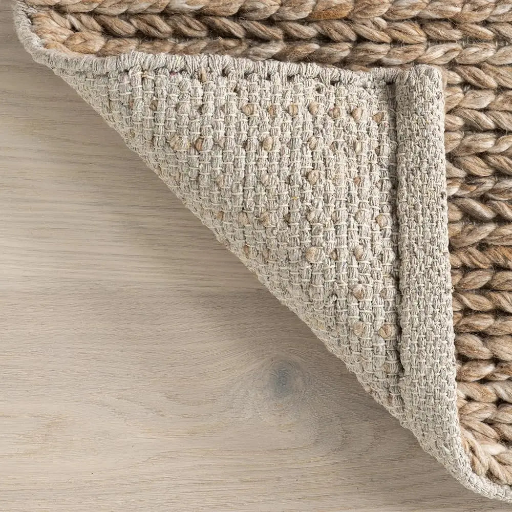 4X6 Wool Handmade Tan Rustic Farmhouse
