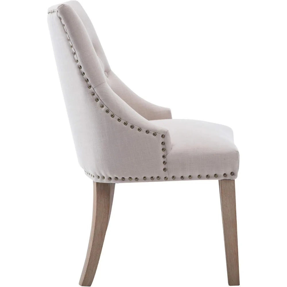2 Beige Fabric Padded Ring Nailed Trim