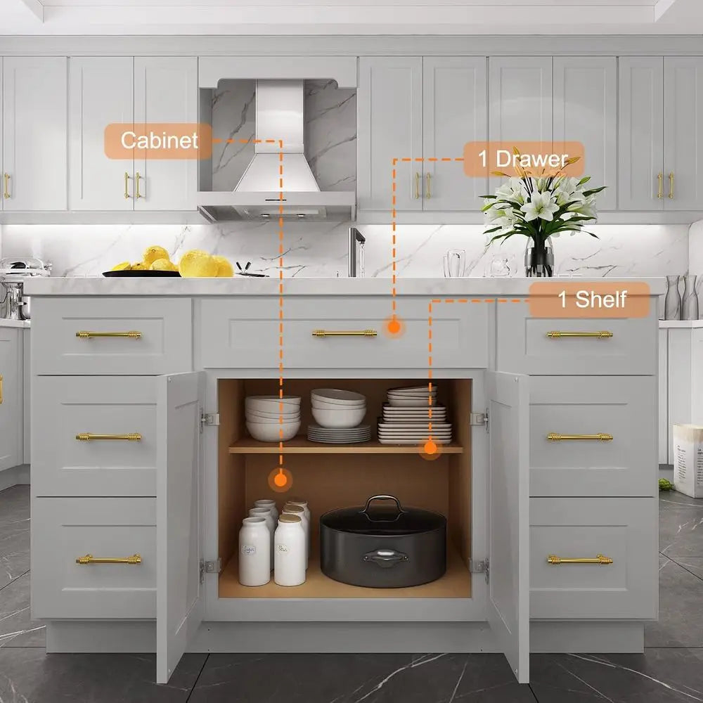 Light Gray Base Cabinet Storage 27WX24DX34.5H