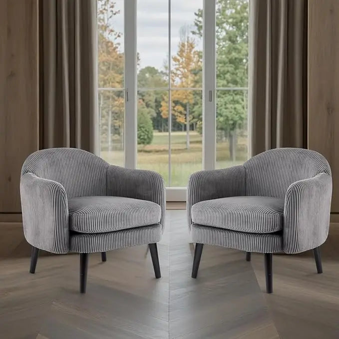 2 30.3" Wide Modern Barrel Armchairs