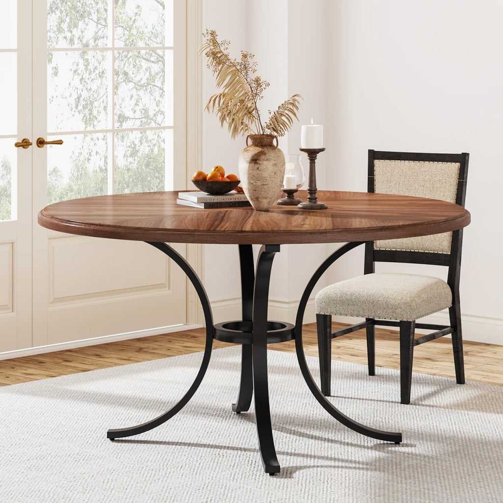 47" Round for 4 Farmhouse Wooden Texture