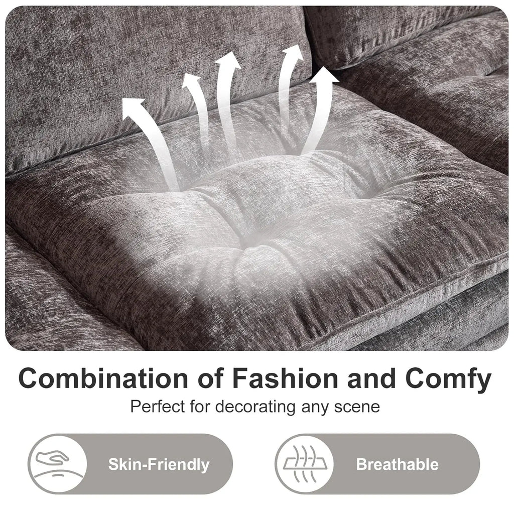 129'' Reversible Sectional L-Shaped Sofa