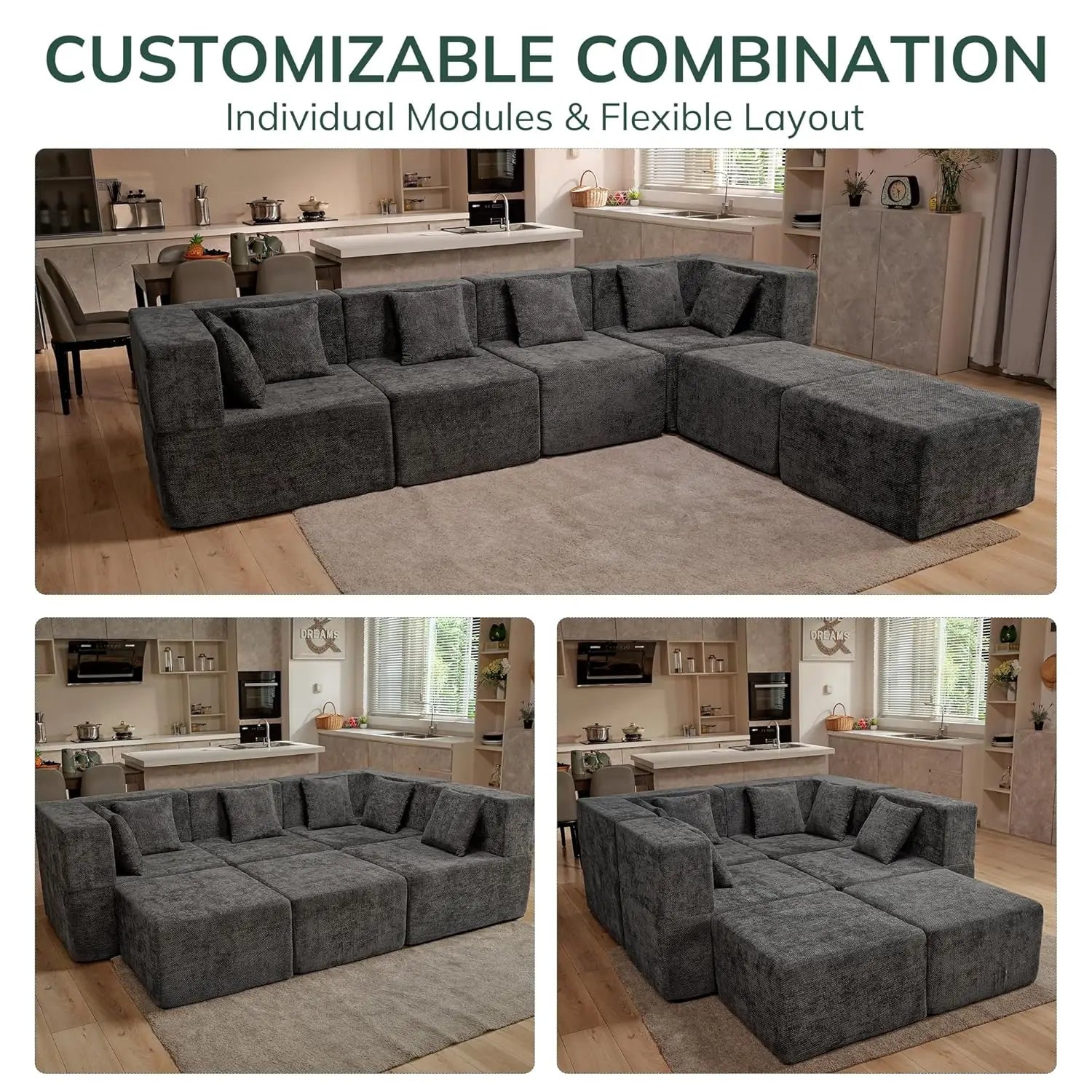 Modular Sectional 130'' 4 Seater