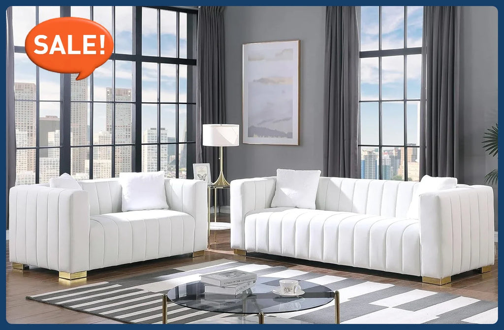 Tufted Velvet 2-Piece Sofa Set