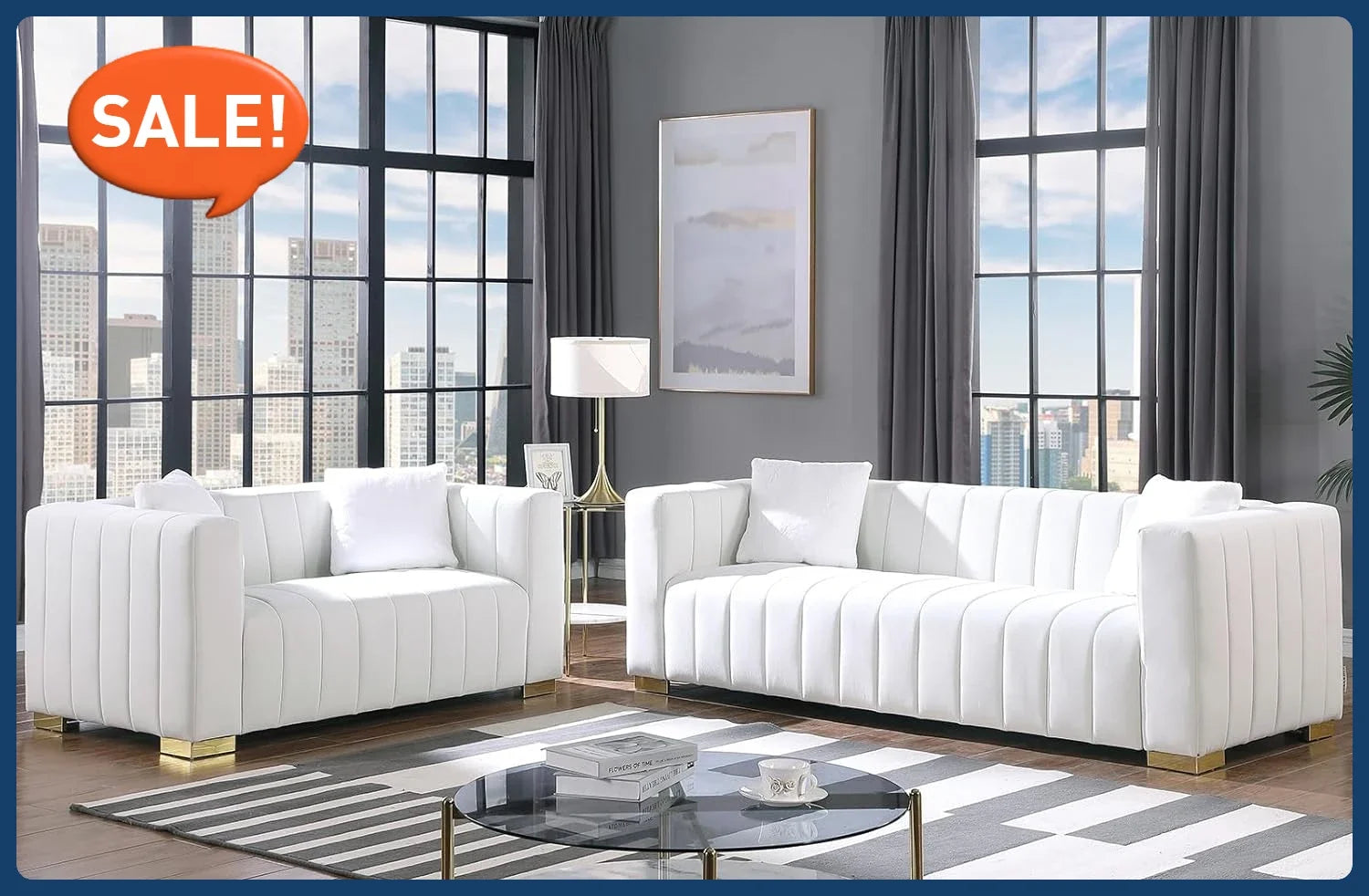 Tufted Velvet 2-Piece Sofa Set