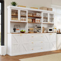 Pantry Cabinet Set of 3, 71" Tall Glass Door Cabinet