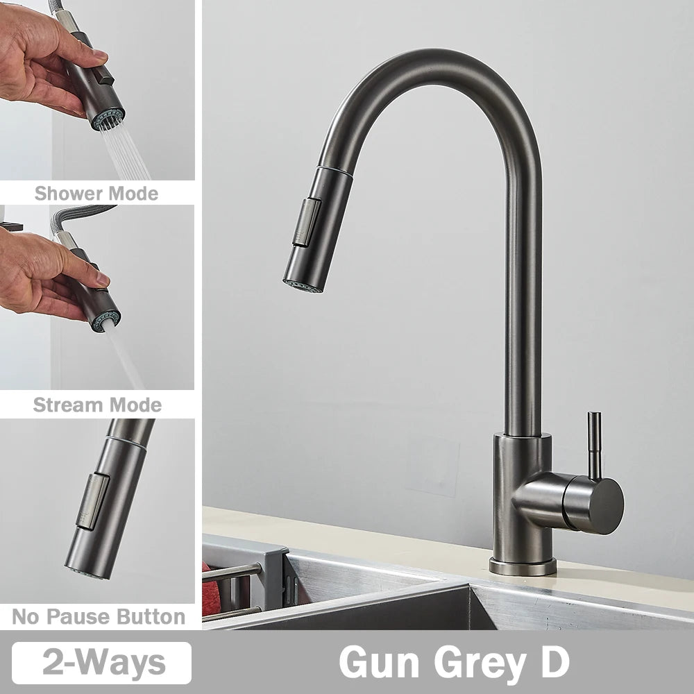 Brushed Nickel Flexible Pull Out Nozzle