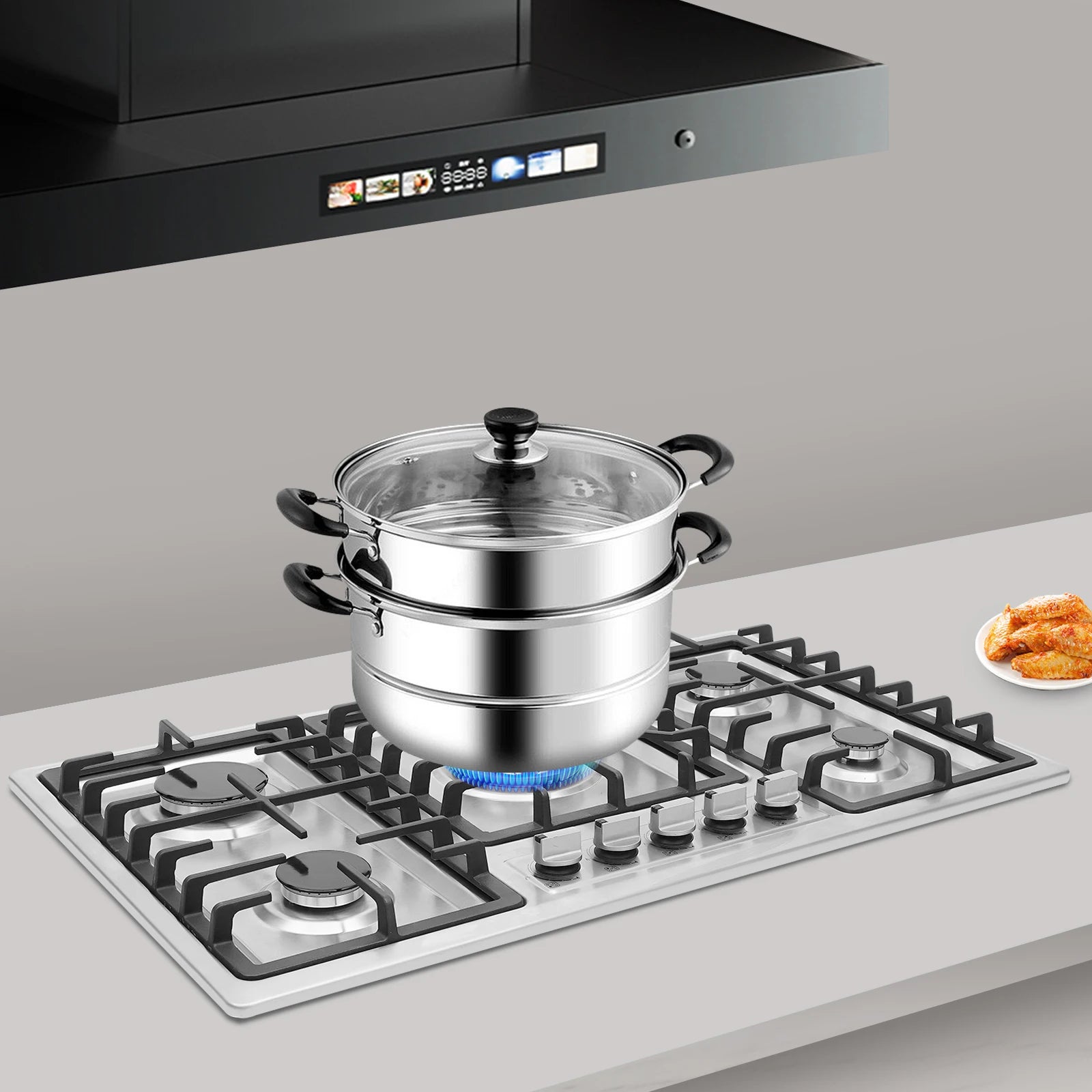 5 Burner Built-in Gas Cooktop Stainless