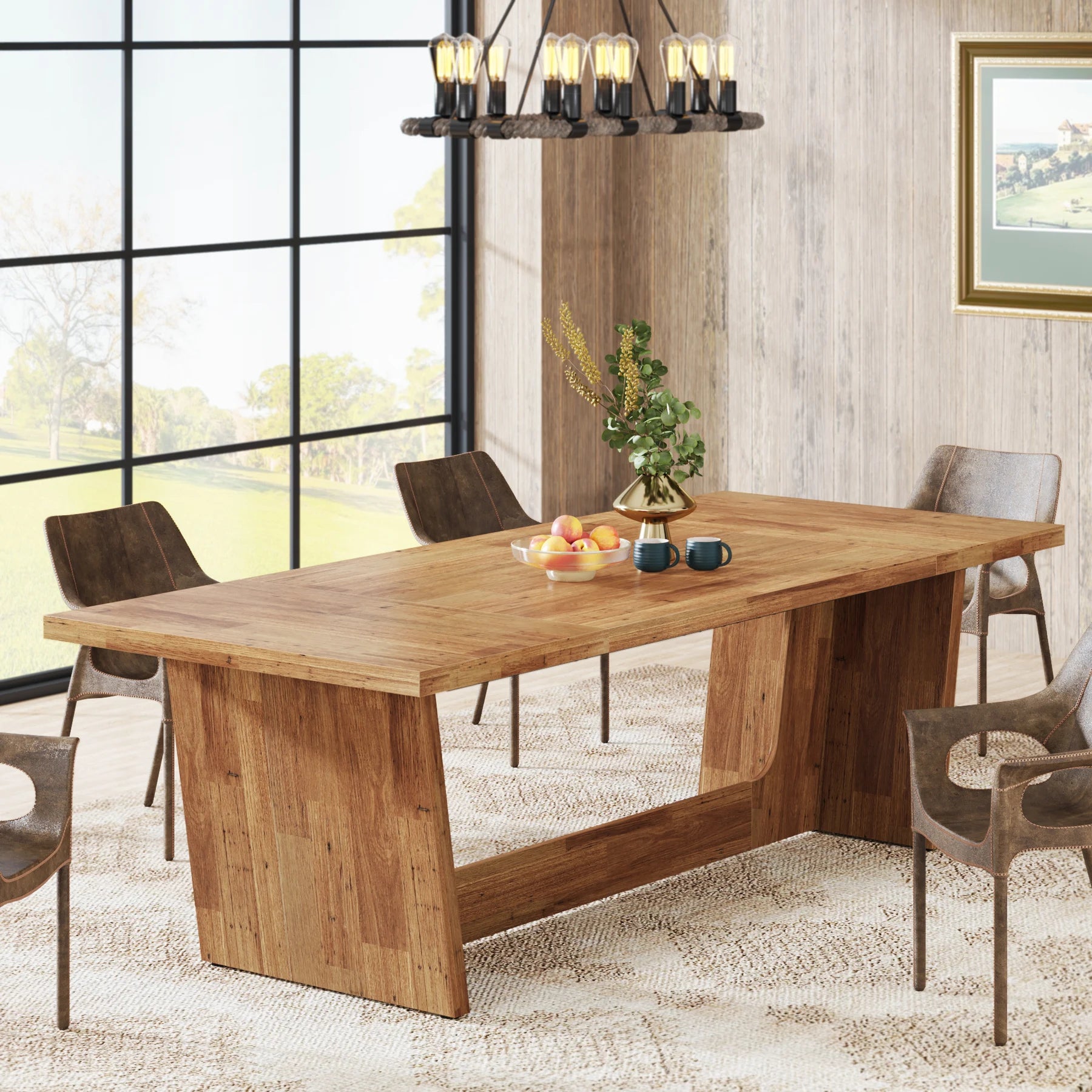 70.87" Large  Wood for 6-8, Rectangular Farmhouse