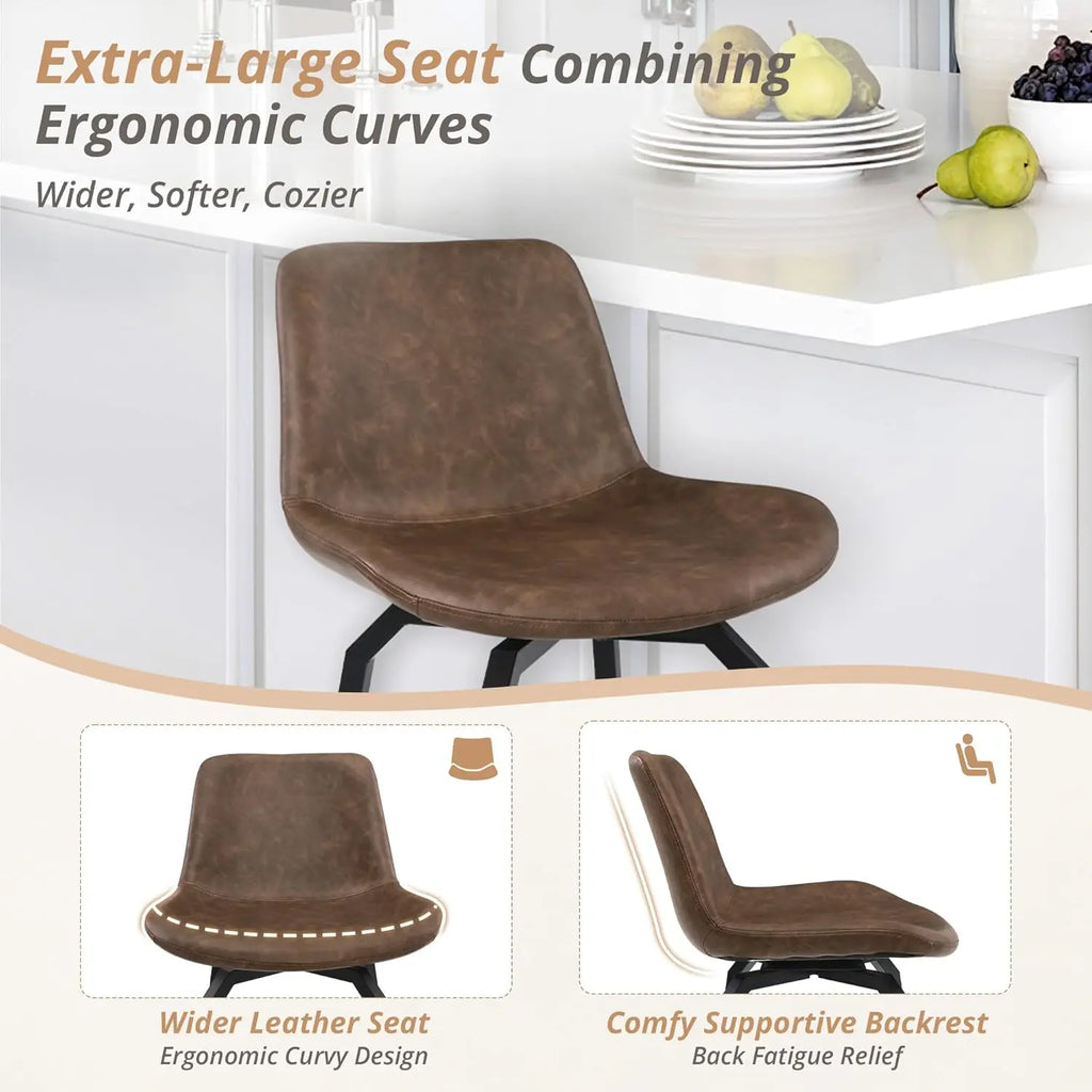 3 360° Swivel Bar Stools 26 Inch Counter Height