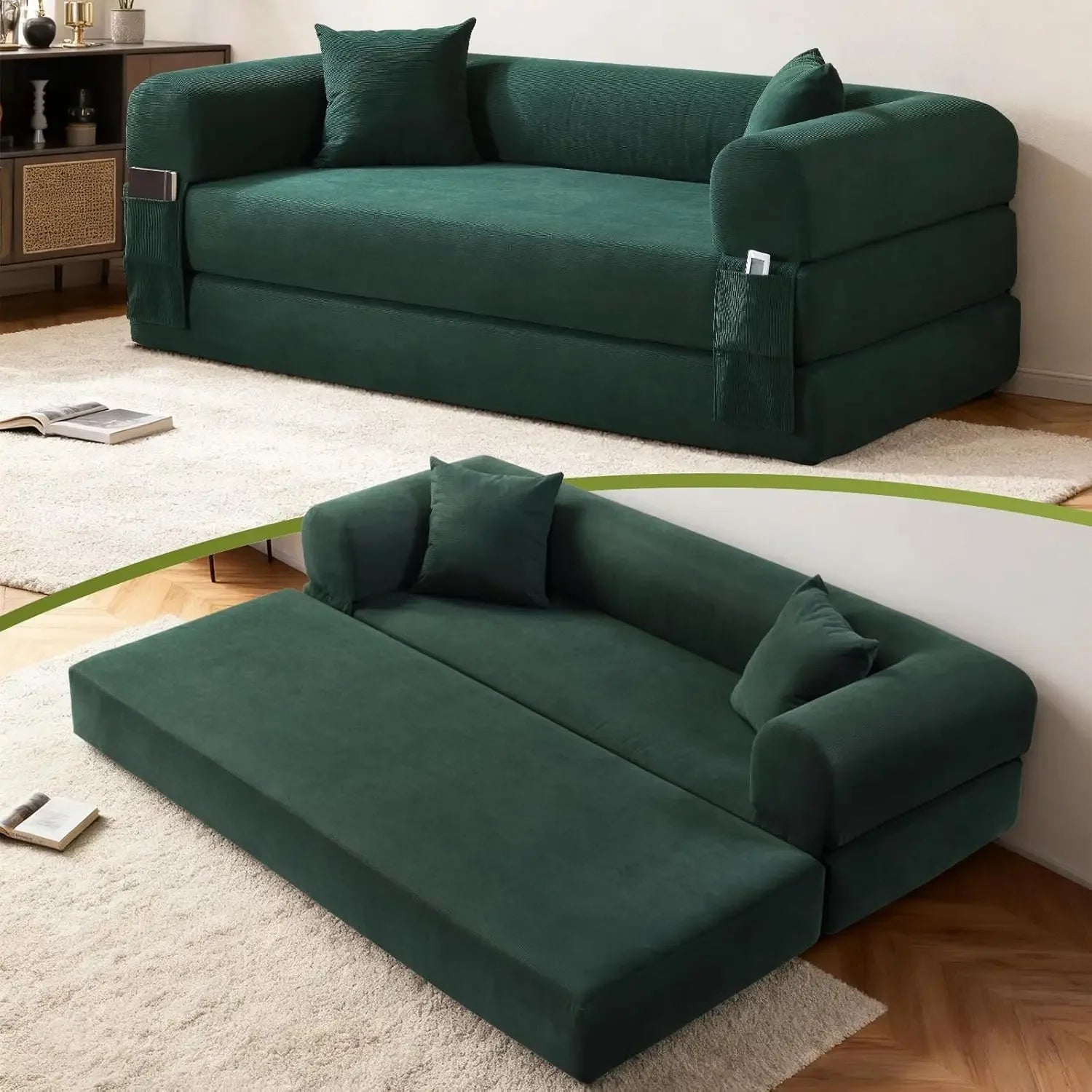 80" Corduroy Queen Sleeper Sofa