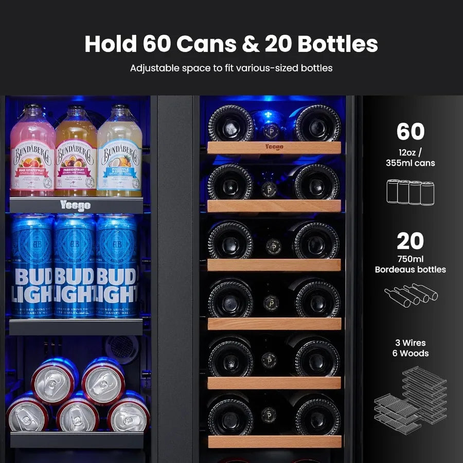 24" Dual Zone Wine/Beverage Refrigerator Glass Door