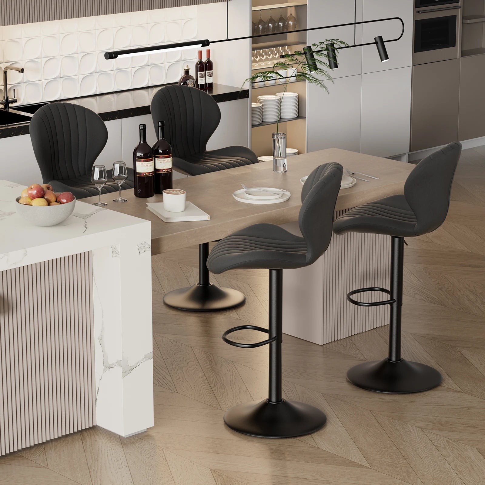 (2) Adjustable Modern Bar Stools