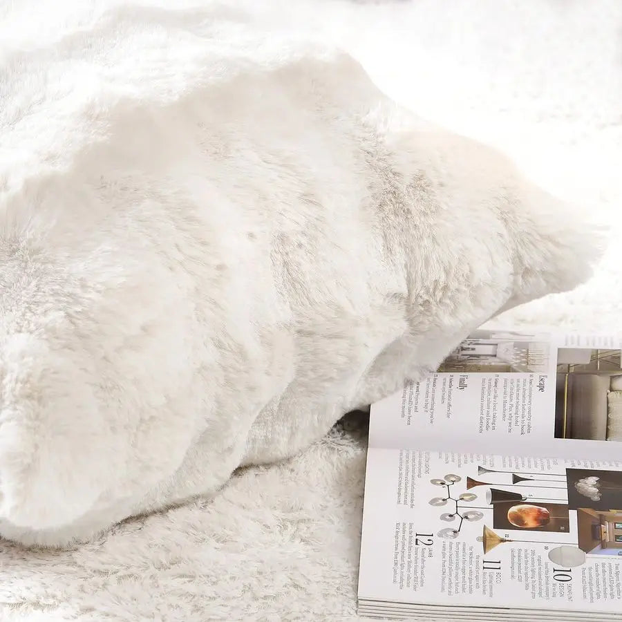 2 Thick Plush Wool Pillow Covers 24x24