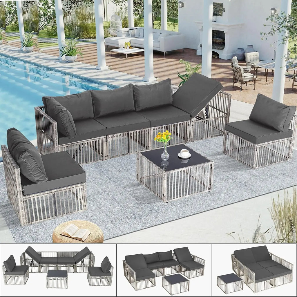 7-Piece Wicker Patio Set