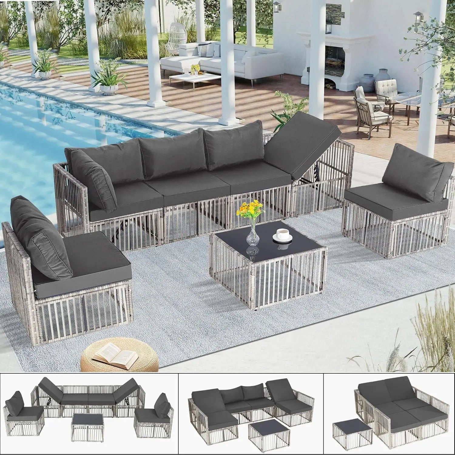 7-Piece Wicker Patio Set