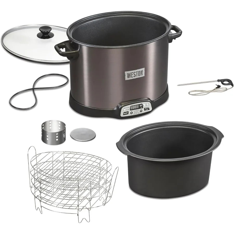 2in1 XL Programmable Slow Cooker Electric Indoor Smoker