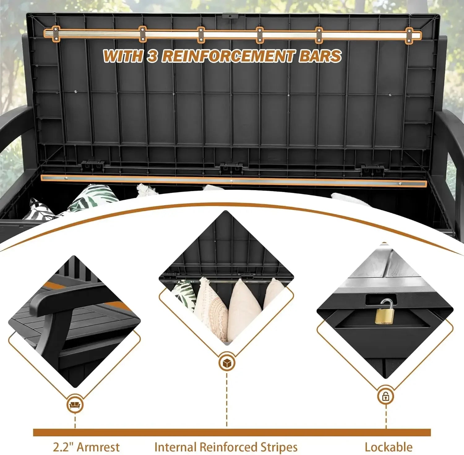 80 Gallon Storage Bench Lockable