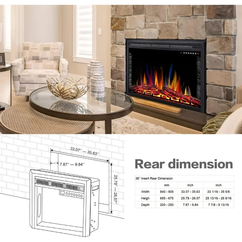 36-inch Electric Fireplace Insert Remote
