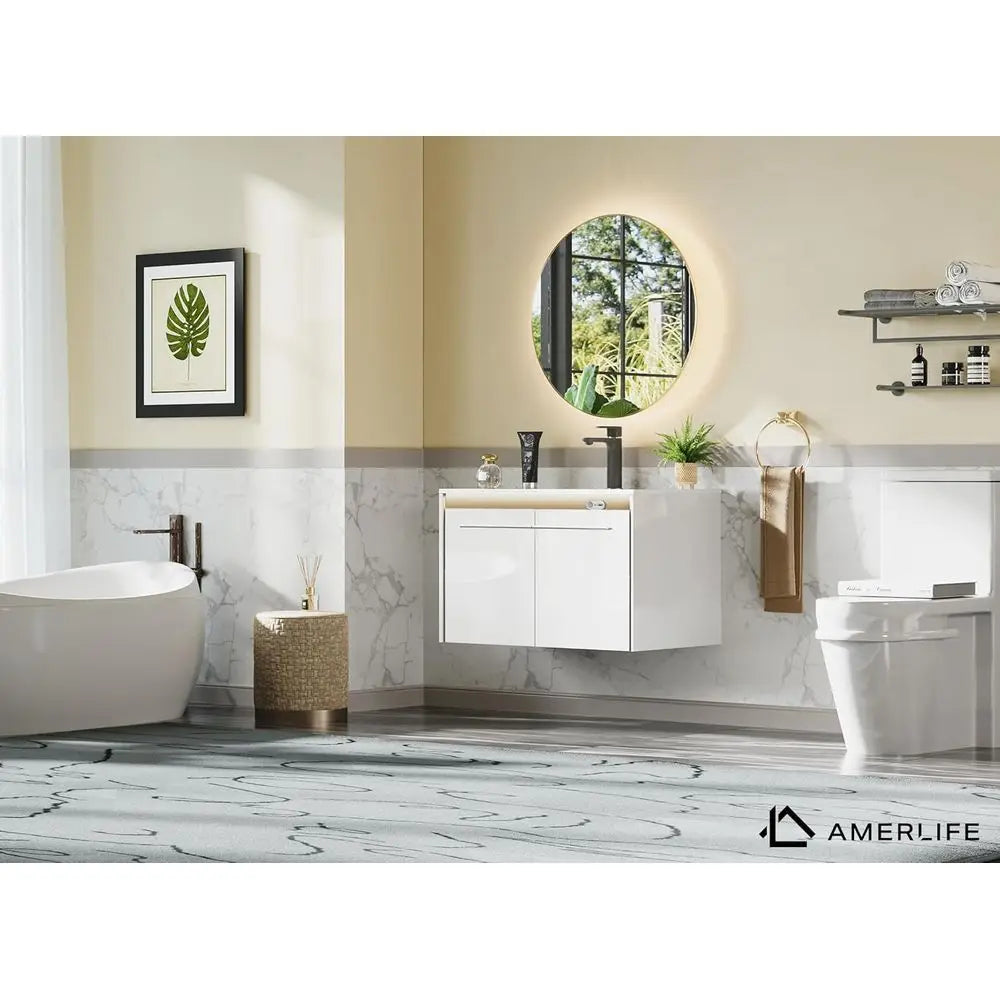 31" LED Floating Bathroom Vanity with Sink