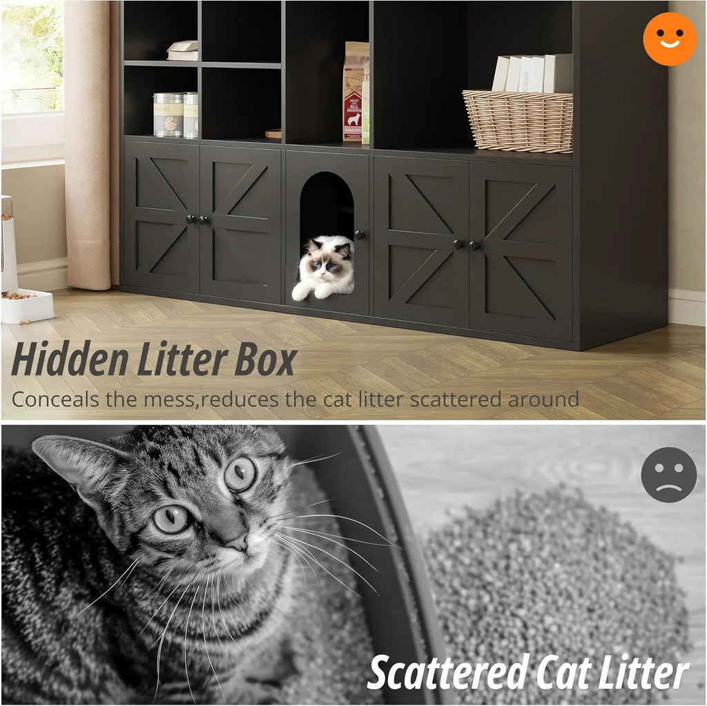 Cat Litter Box Enclosure for 2