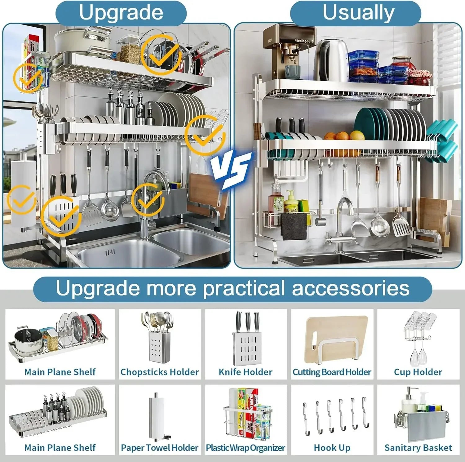 Bestseller Over-The-Sink Dish Rack,3 Tier