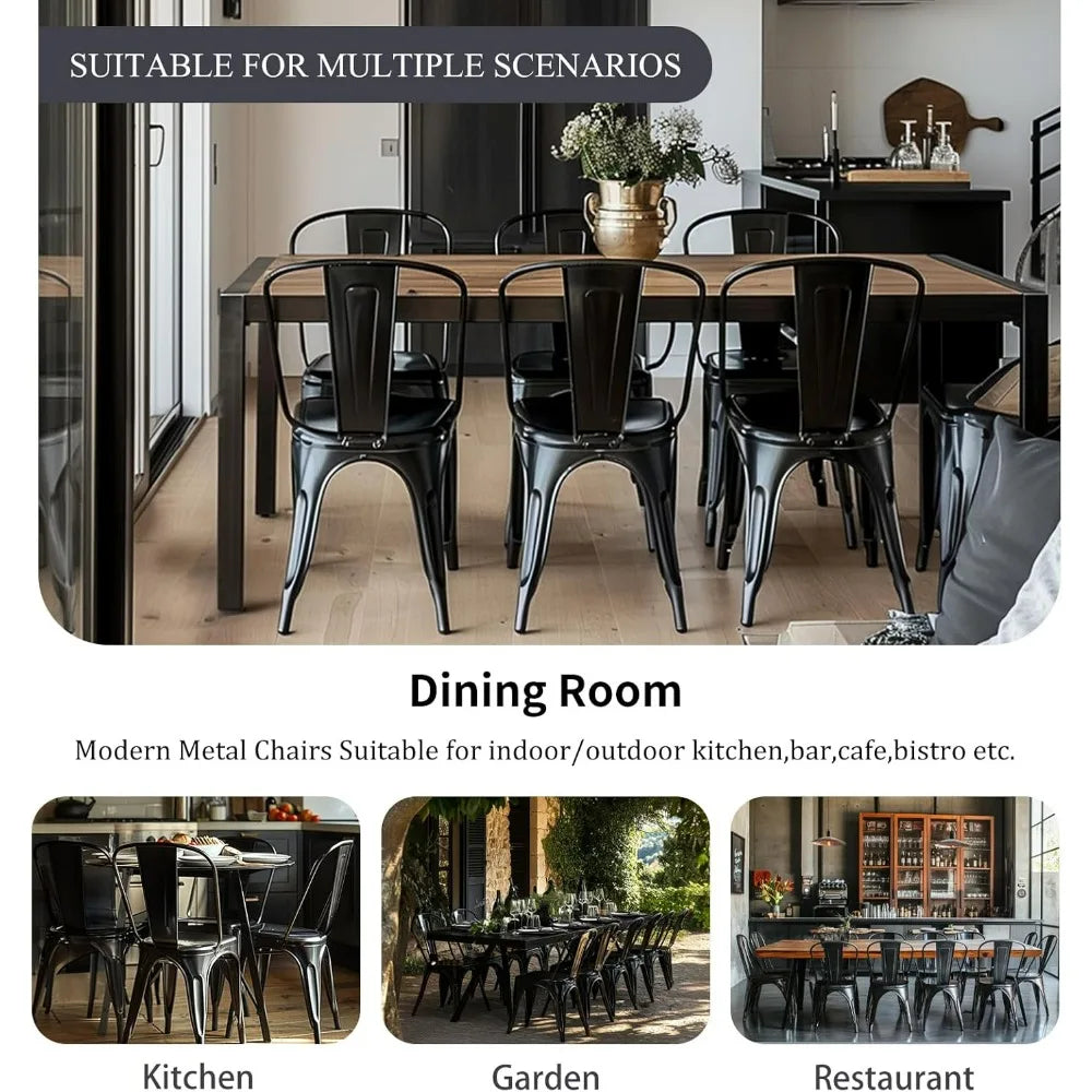 4-Pack Industrial Style Metal Stackable