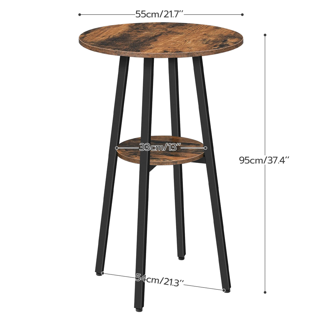 2-Tier Bistro Table w/ Storage 37.4"