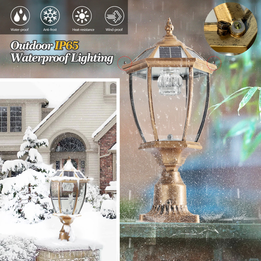 Vintage Solar LED Post Light