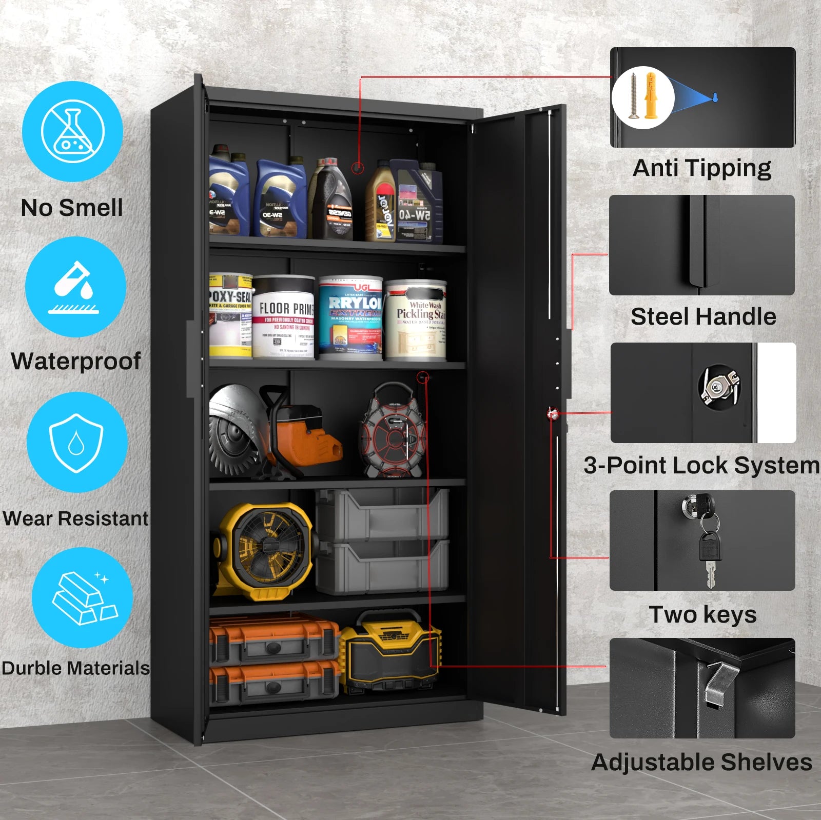 Metal File Cabinet for Garage Storage