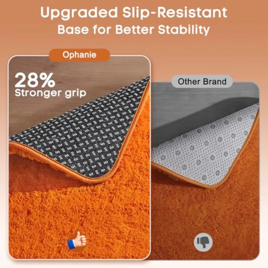 5x8 Orange Plush Fluffy Fuzzy Furry