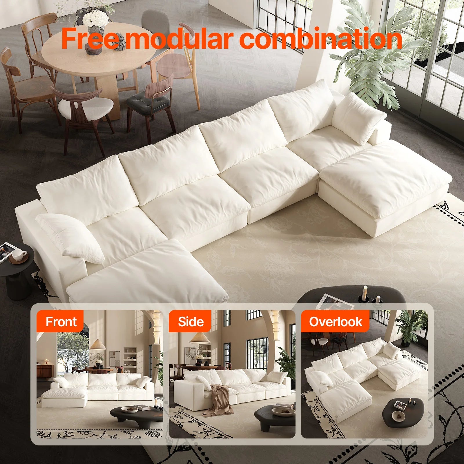 Comfy Cloud Couch 120'' Modern