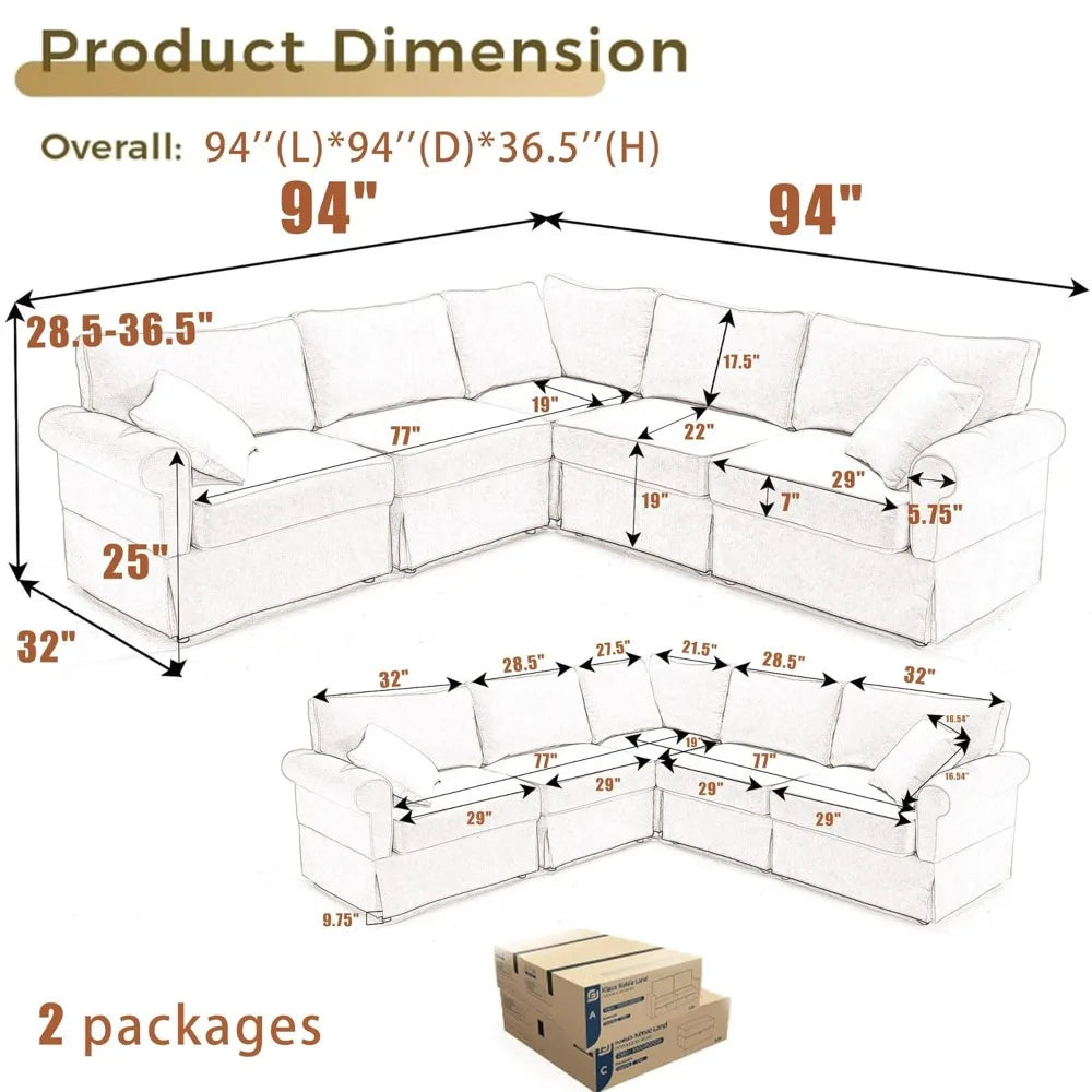 L-Shaped Sectional 5-Seater