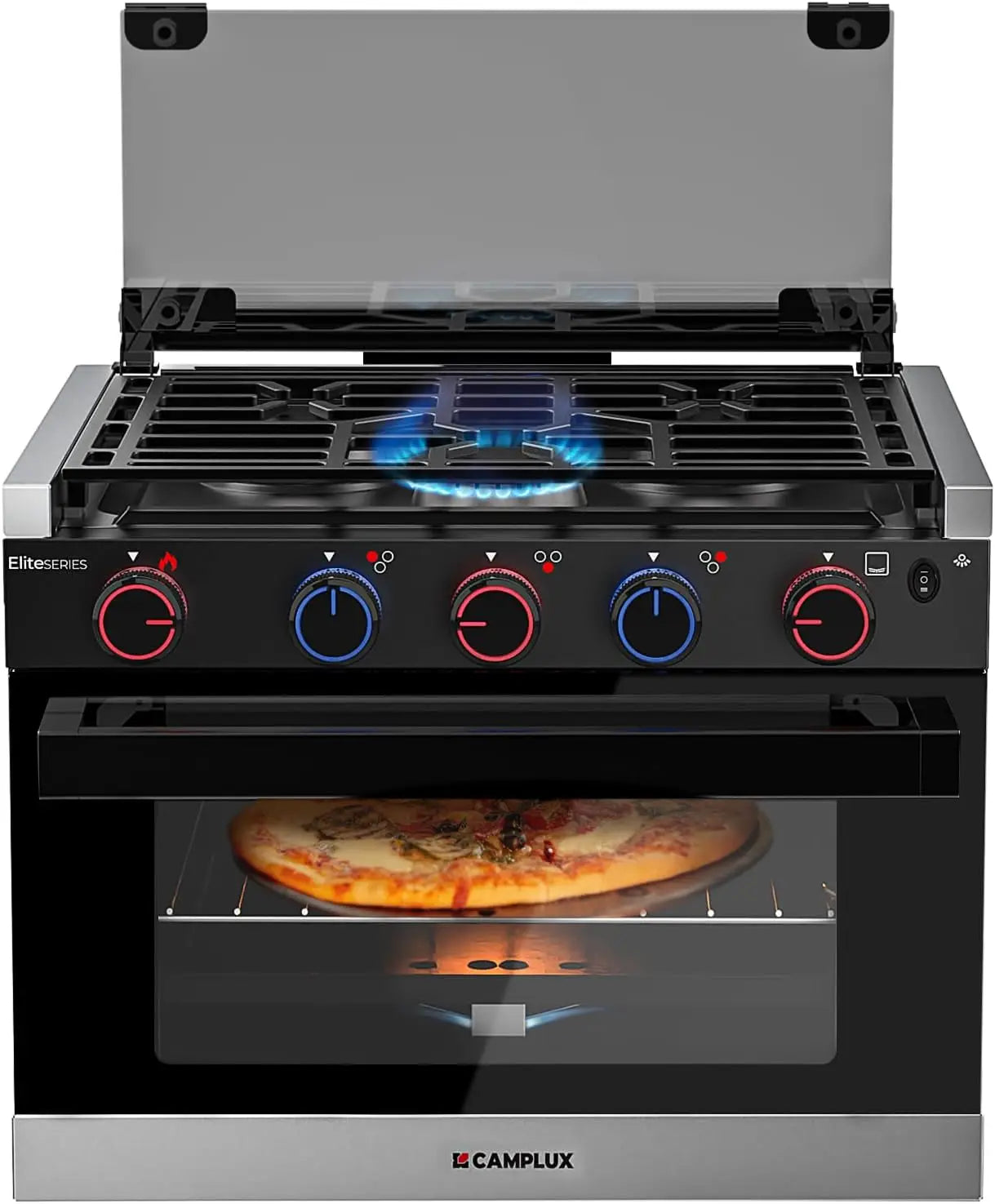 17-Inch Propane Gas Oven Black, RV Kitchen Range