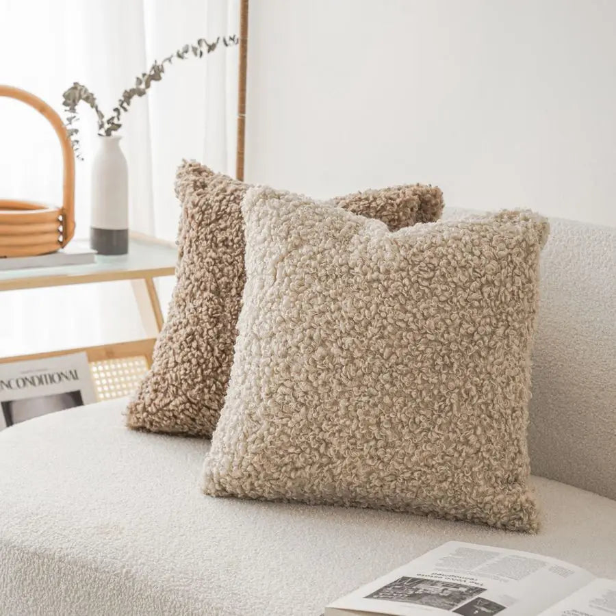 2 Faux Fur Pillow Cover