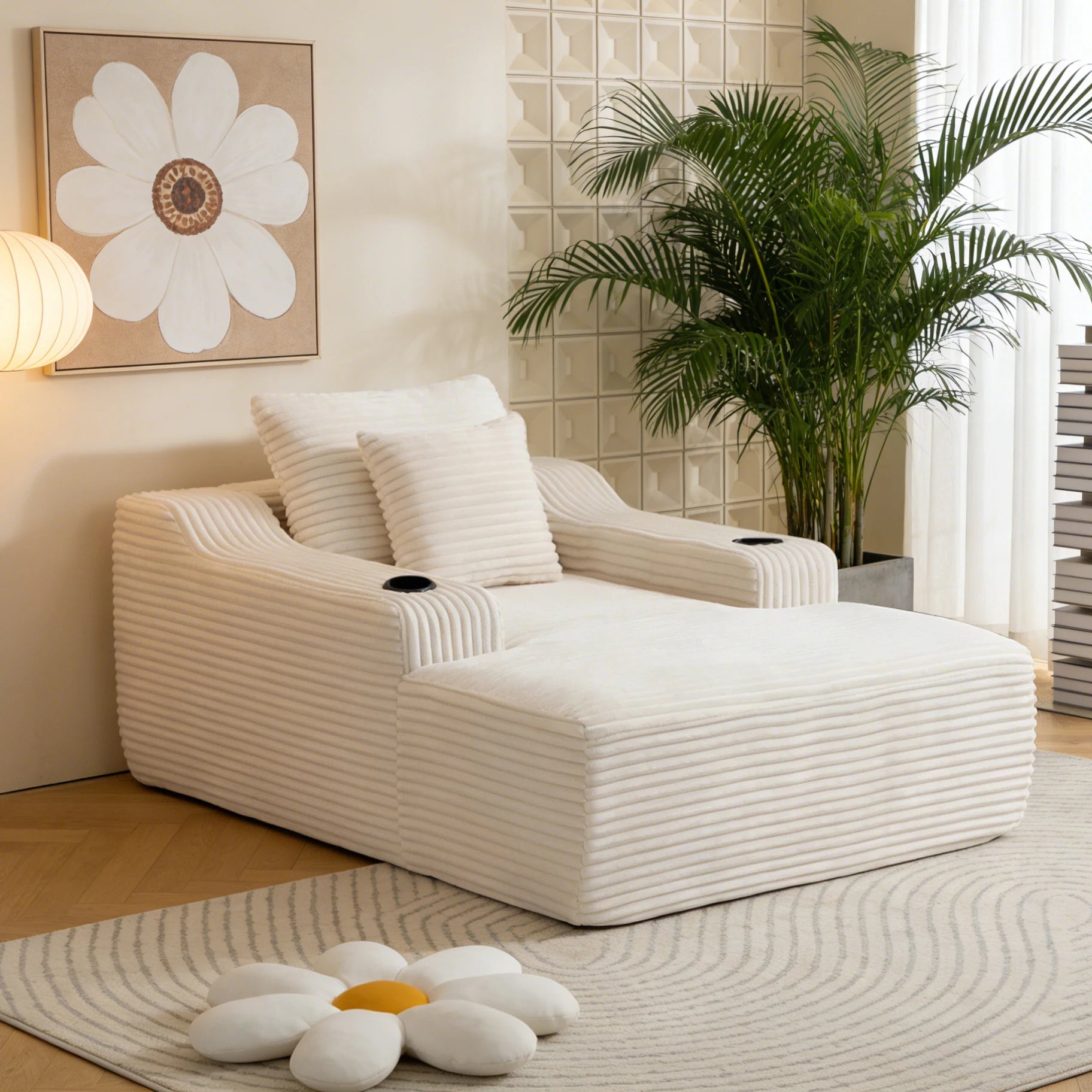 67'' Corduroy Chaise Lounge