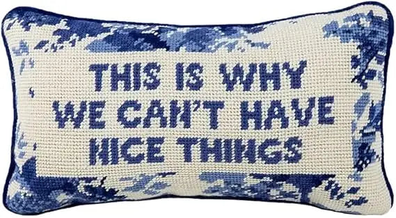 Decorative Needlepoint Throw Pillow 8x14
