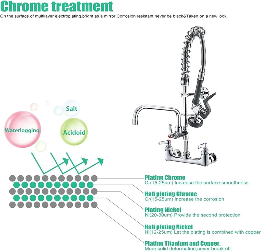 Wall Mount Brass Pre-Rinse Sprayer