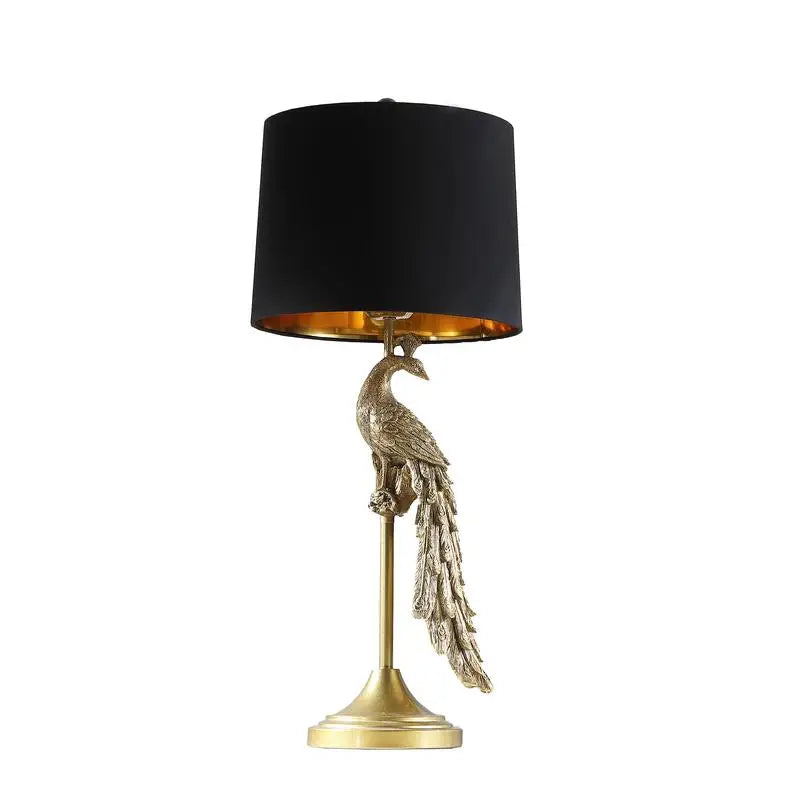 Modern 29" Elegant Golden Peacock Lamp