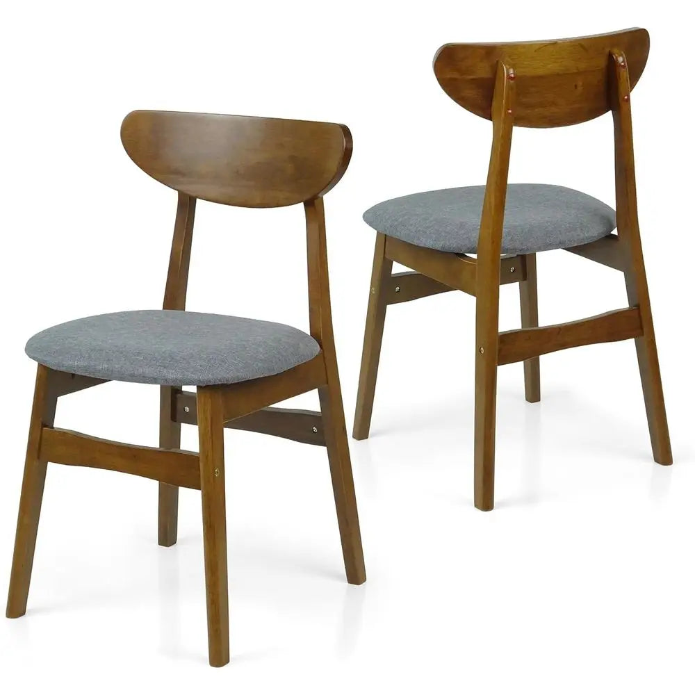 3-Pc Round Wooden Table w/2 Padded chairs