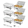 8QT Rectangle Chafing Dish 2/4/6 Packs W/Full Size Pans