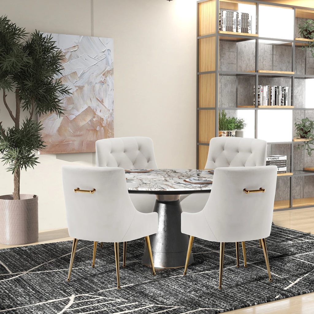 4 Modern Velvet Tufted Upholstered