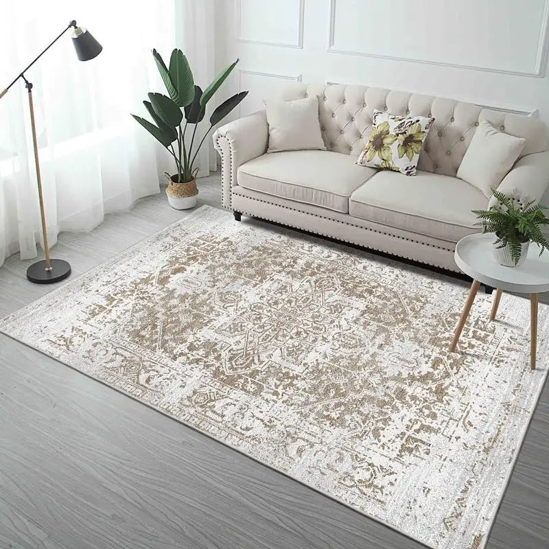 6x9 Washable Boho Ancient White