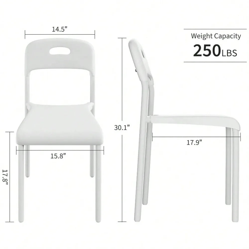 4 Stackable Modern Plastic w/Metal Legs