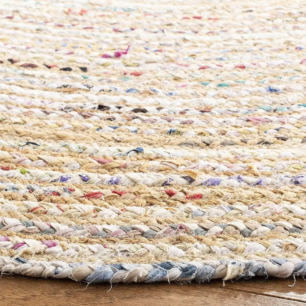 5' Handmade Boho Braided Beige/Multi