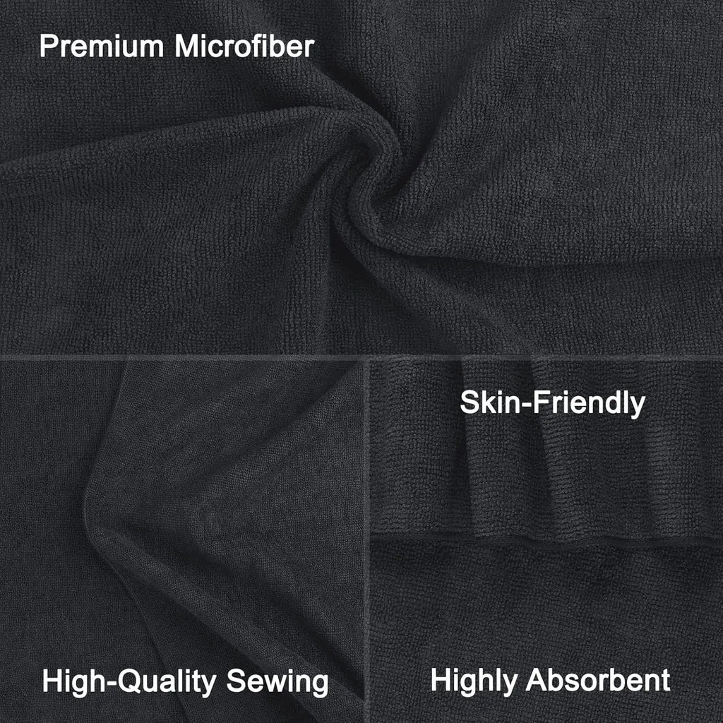 Black Salon Towel, Pack of 12 (Not Bleach Proof, 16 x 29 Inches)