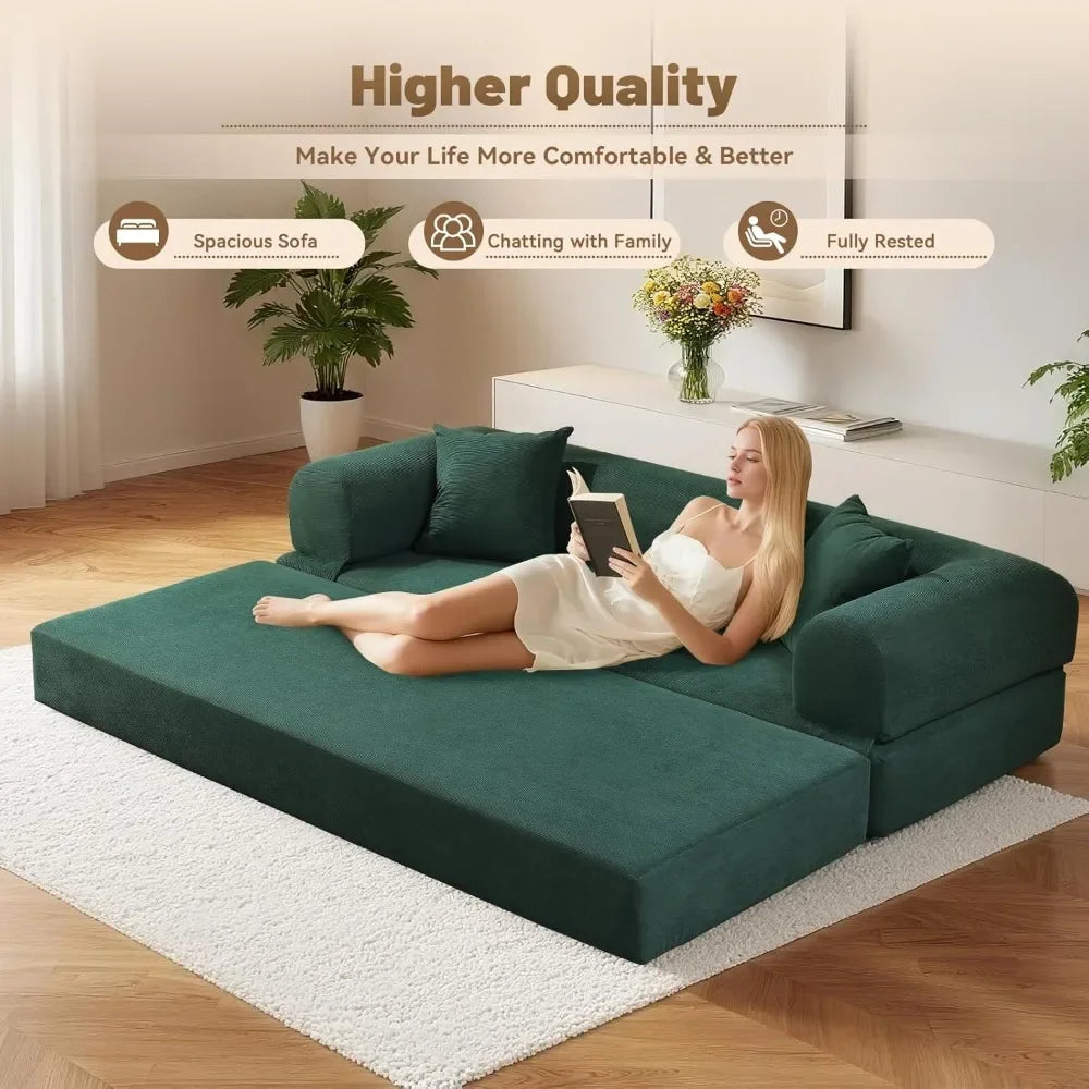 80" Corduroy Queen Sleeper Sofa